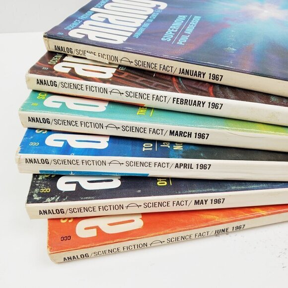 Analog Science Fiction Fact Magazines 1967, 6 Issues Jan-June Poul Anderson More - Picture 4 of 11